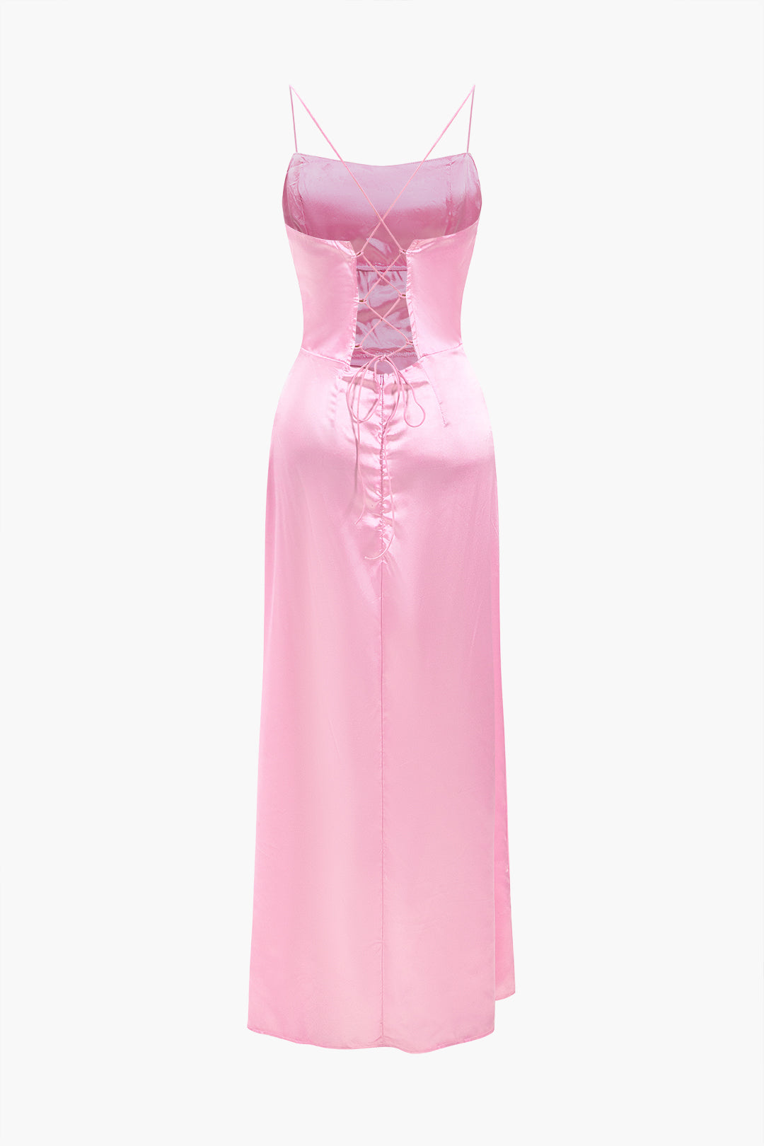 Corset Cowl Neck High Slit Maxi Dress - View 22