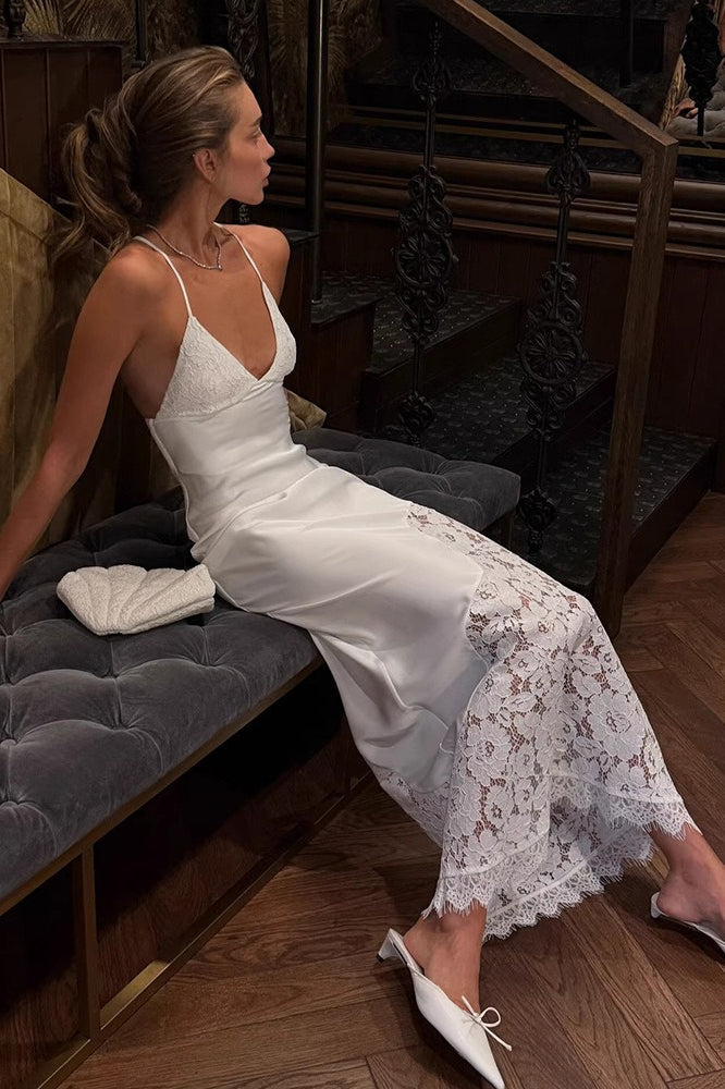 Deep V-Neck Lace Dress