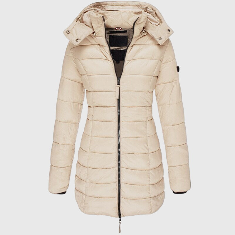 Hooded Zip Front Longline Puffer Jacket 5