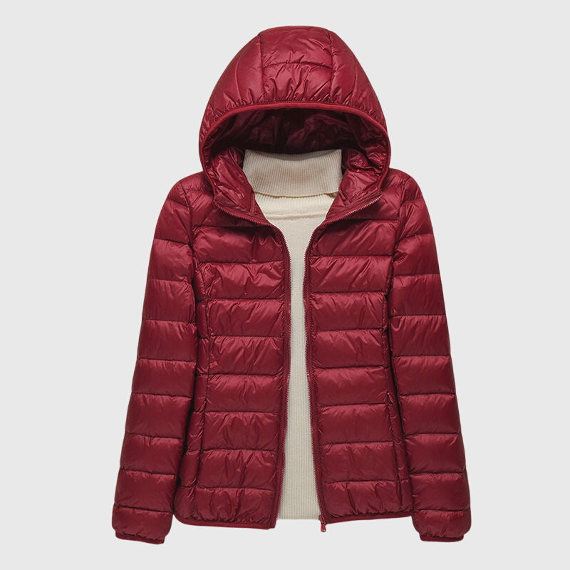 Hooded Zip Front Lightweight Quilted Puffer Jacket 3