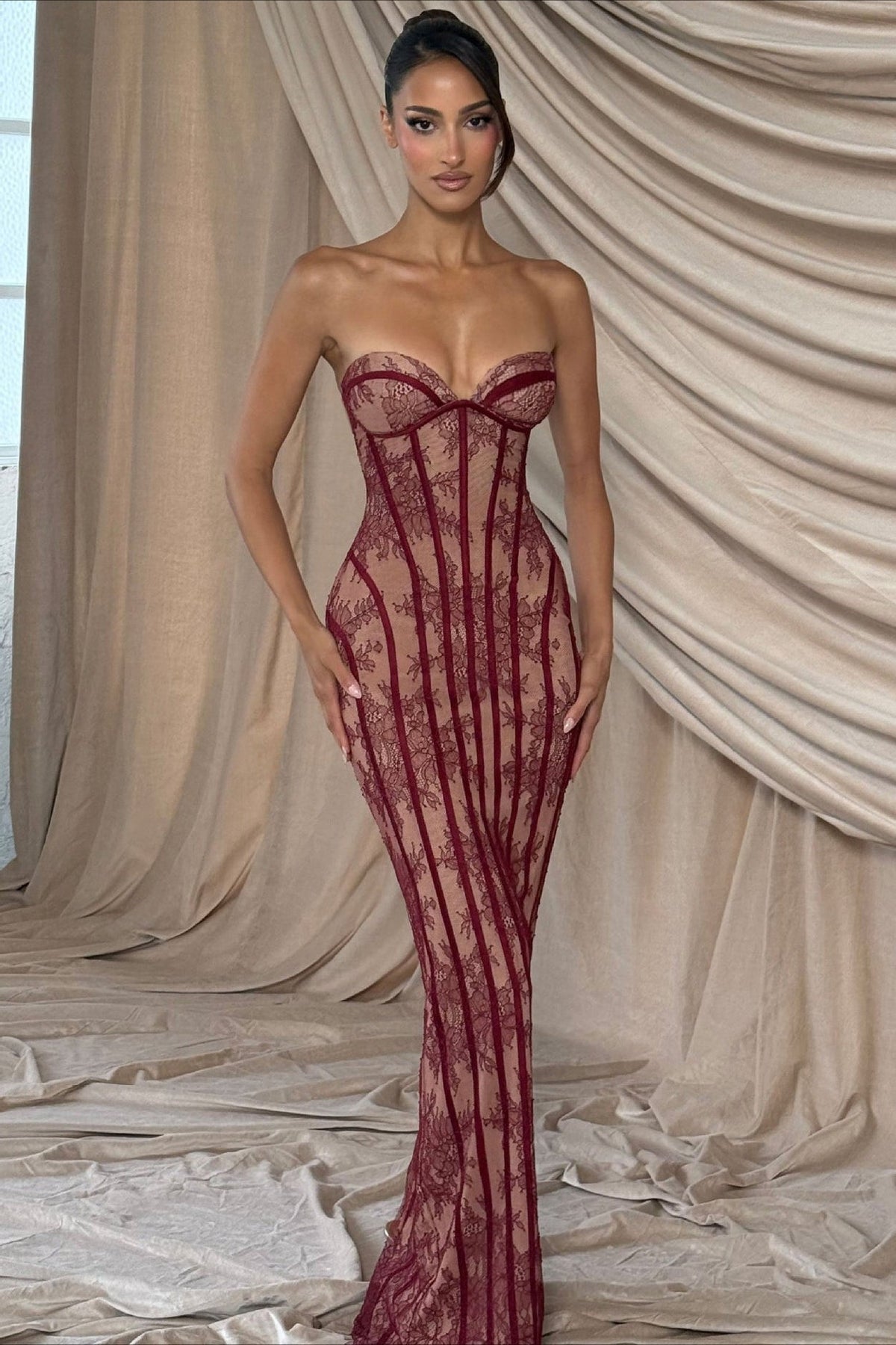 Lace Bodycon Maxi Dress