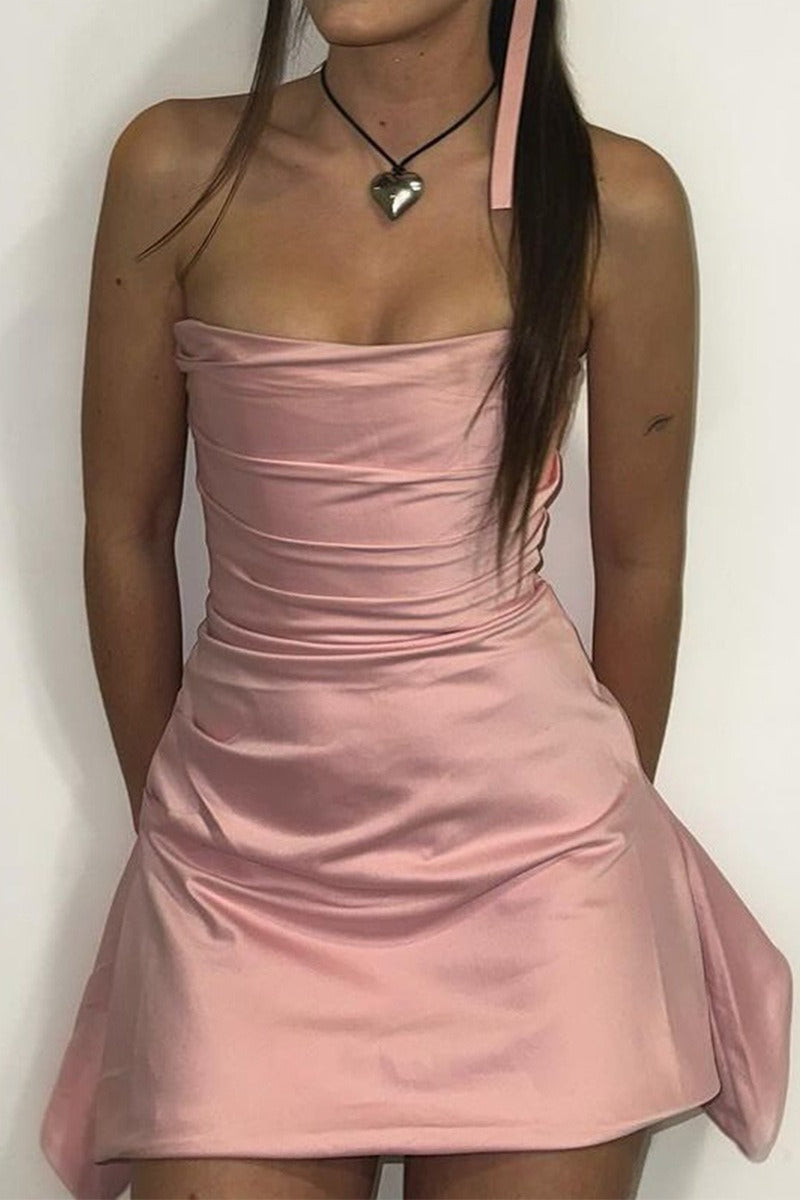 Satin Strapless Ruched Bodycon Mini Party Dress - View 3
