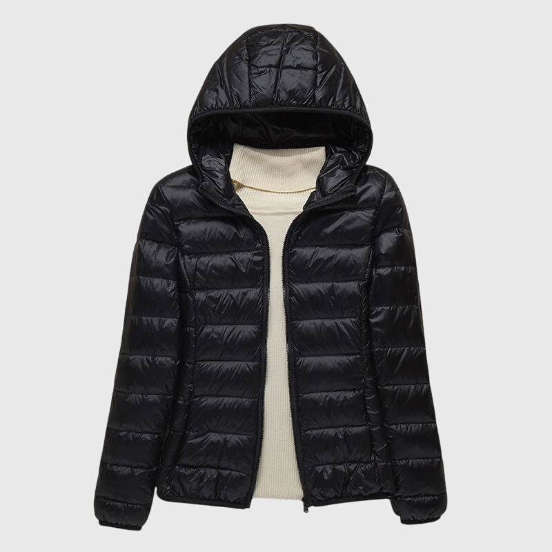 Hooded Zip Front Lightweight Quilted Puffer Jacket 5