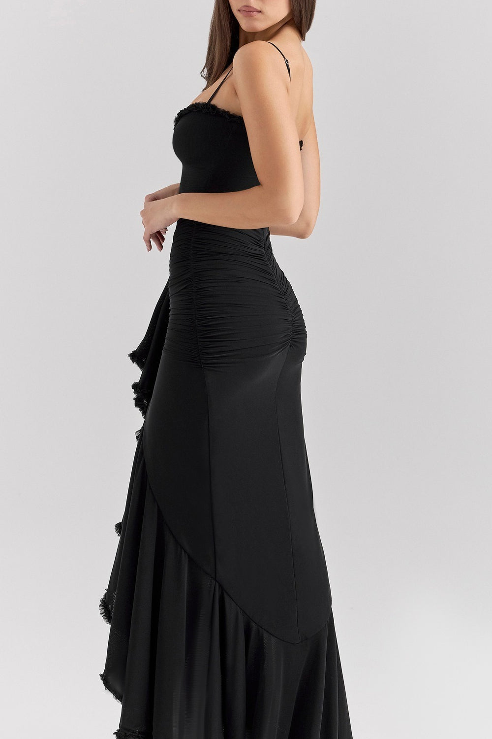 Stretch Mesh V Neck Cami Midi Dress - View 10