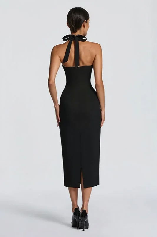 Halter-Neck Midi Dress