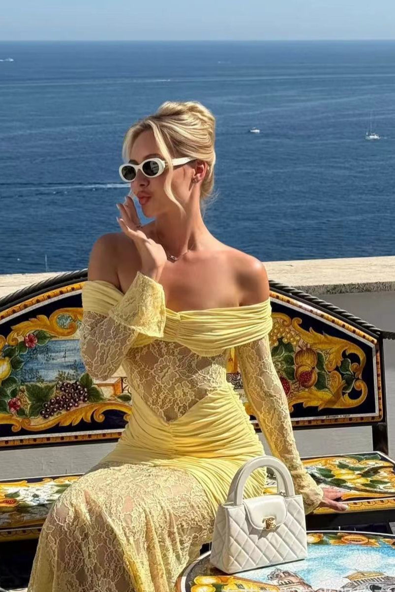 Lace Patchwork Mermaid Lace Dress - View 3