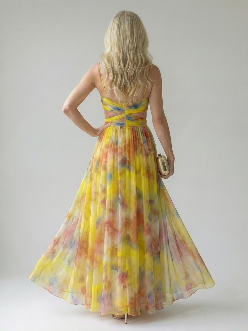 Floral V-Neck Spaghetti Strap Wrap Maxi Dress 7