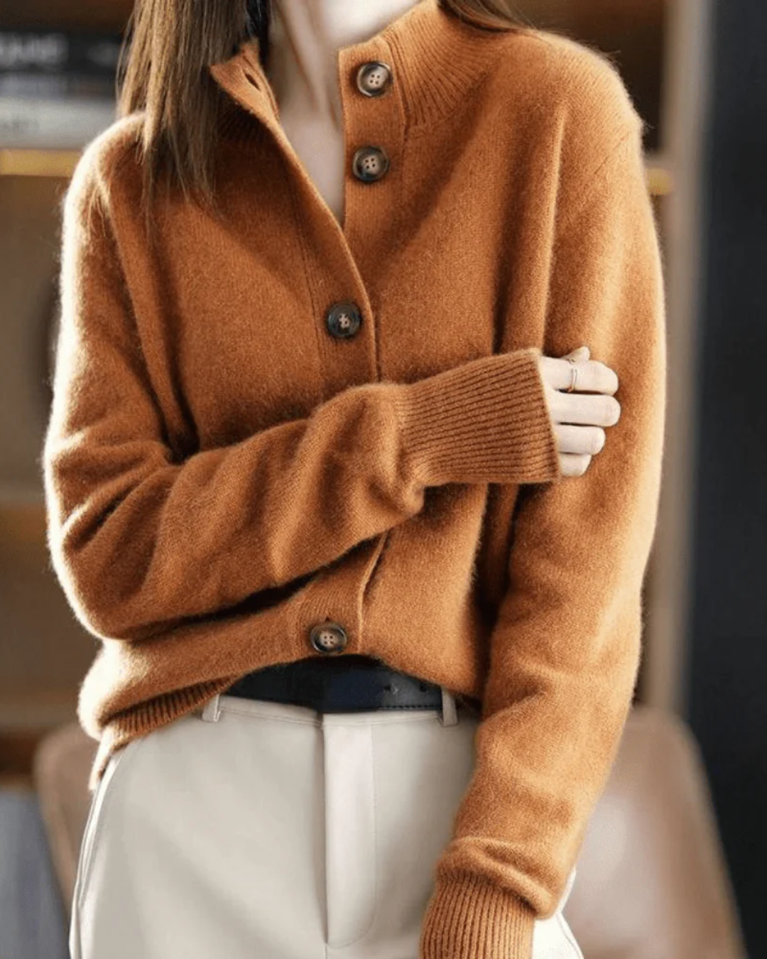Lapel Collar Button Front Knit Cardigan 7