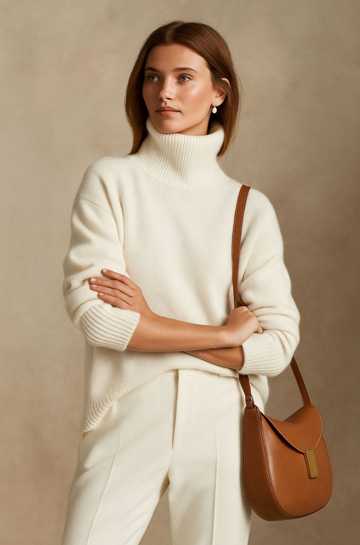 Oversized Turtleneck Drop Shoulder Sweater 4