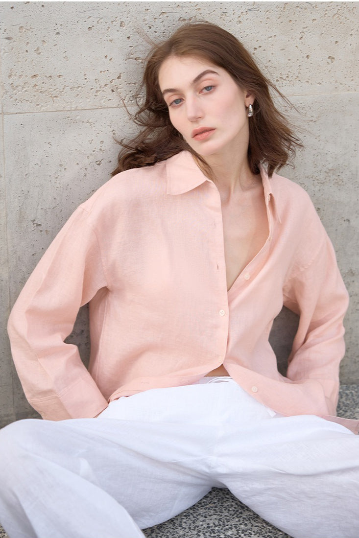Sophisticated Relaxed Linen Blouse