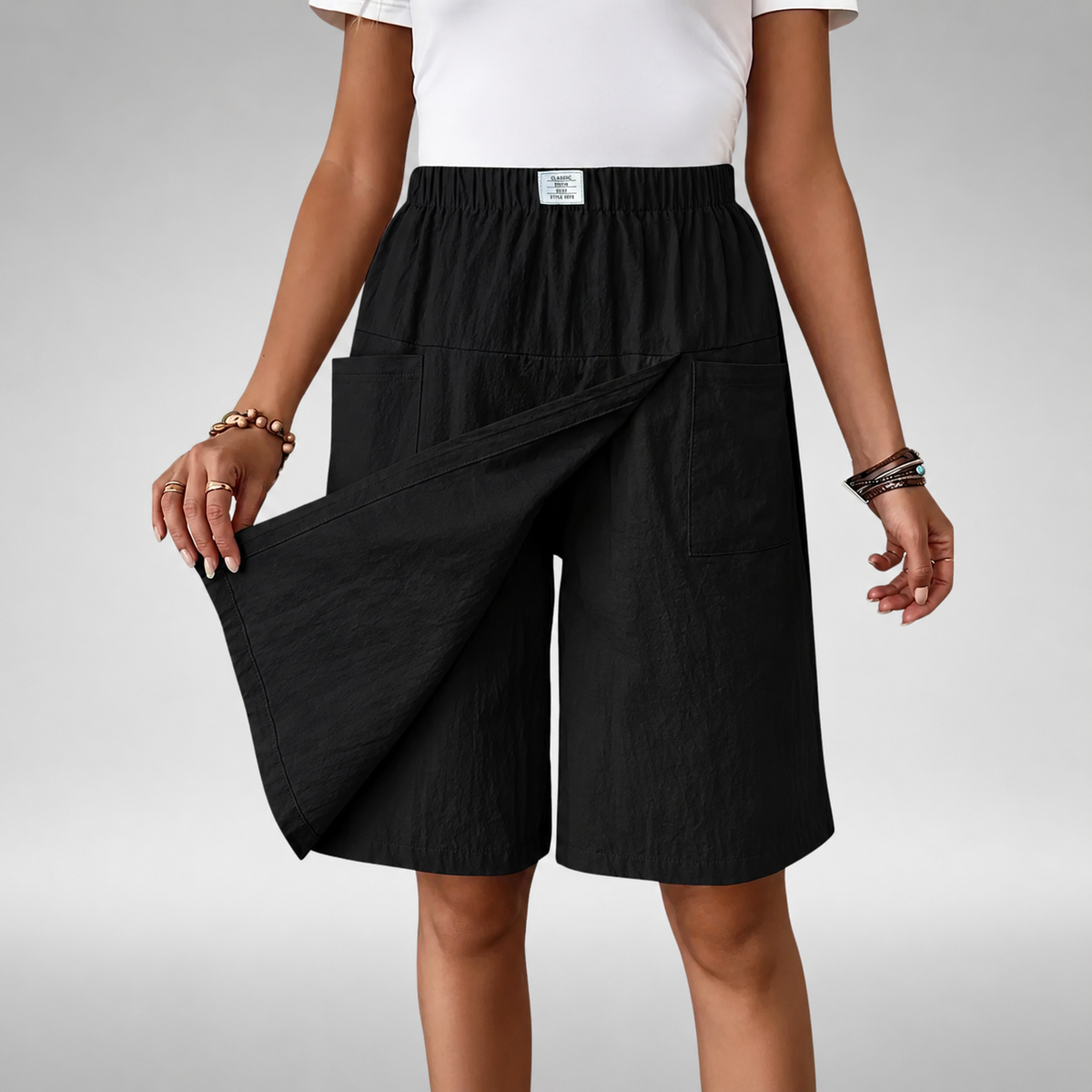 High Waist Wrap Front Pocket Shorts 5