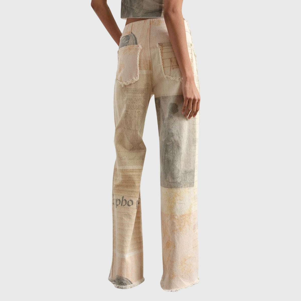 Photo Print Wide Leg Jeans 2