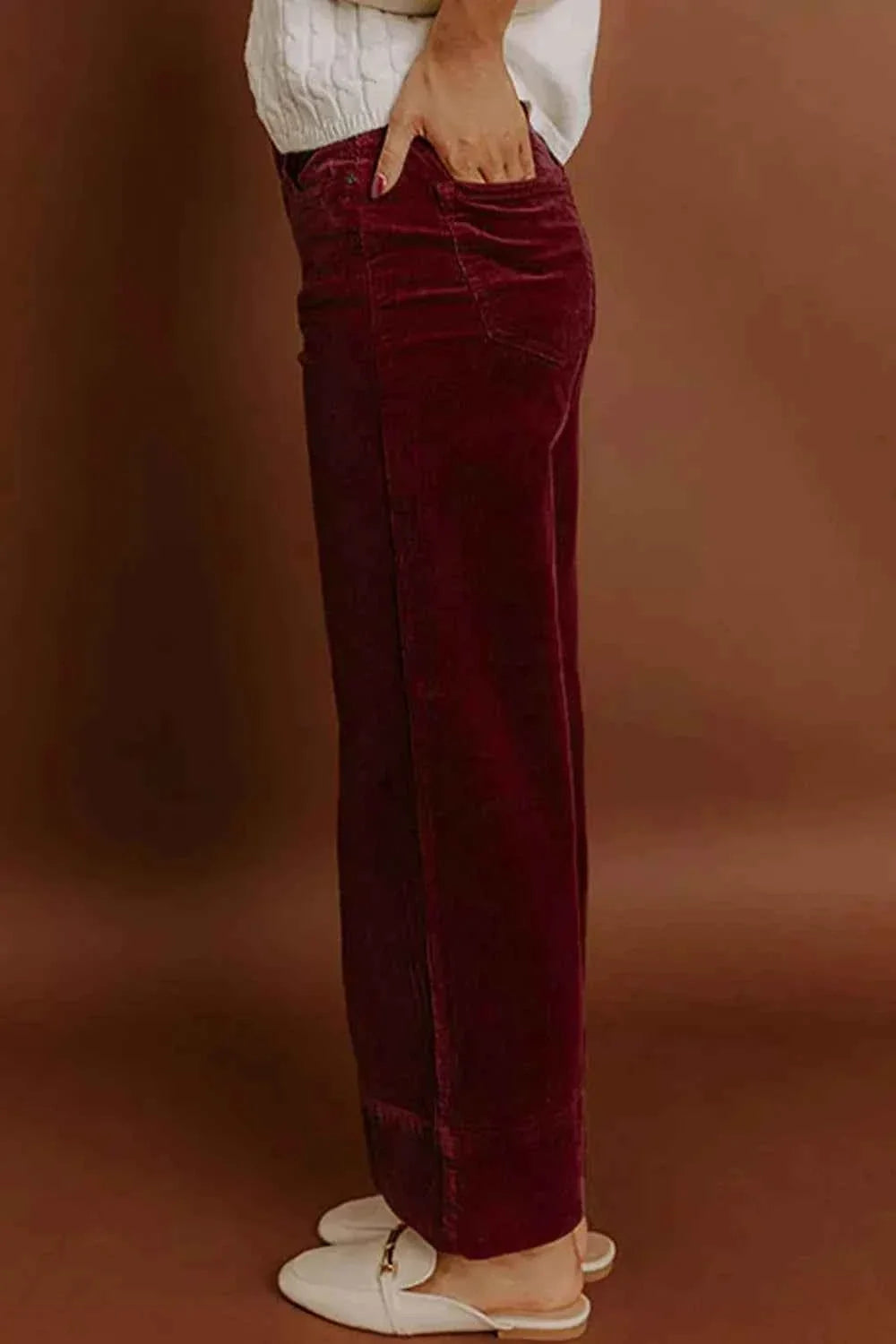 Corduroy High Waist Wide Leg Pants
