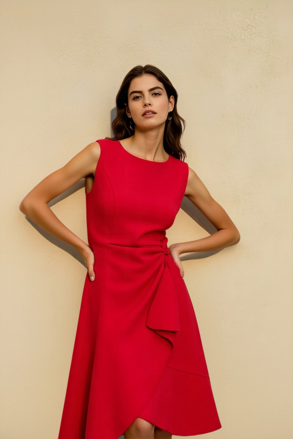 Sleeveless Round Neck Cocktail Dress