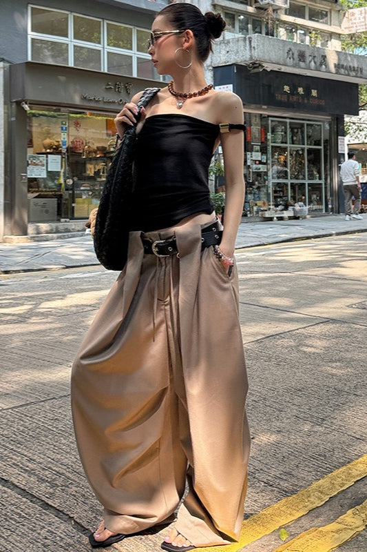 Street Wrinkle Resistant Parachute Wide Leg Pants