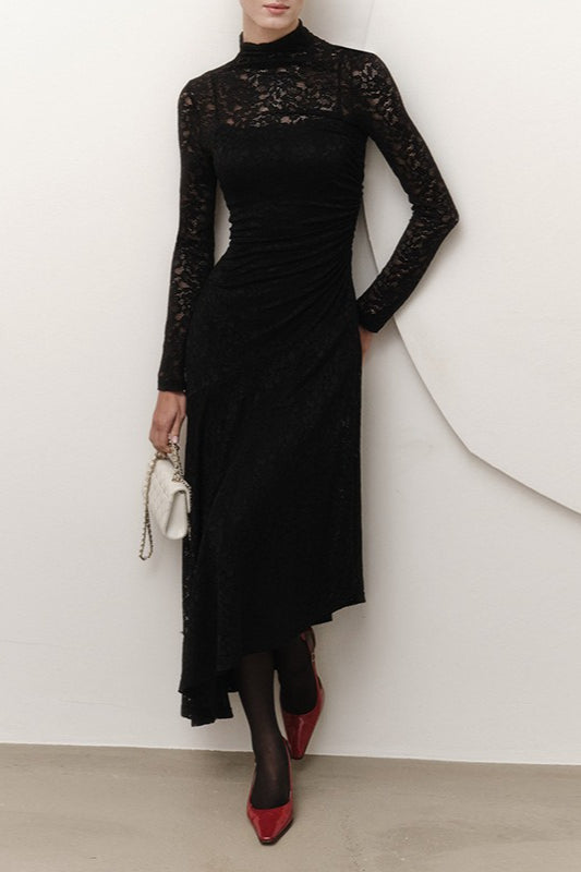 Lace Long Sleeve Maxi Dress - View 5