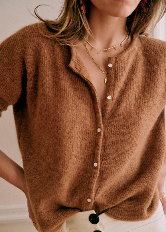 V-Neck Long Sleeve Button Front Knit Cardigan 16