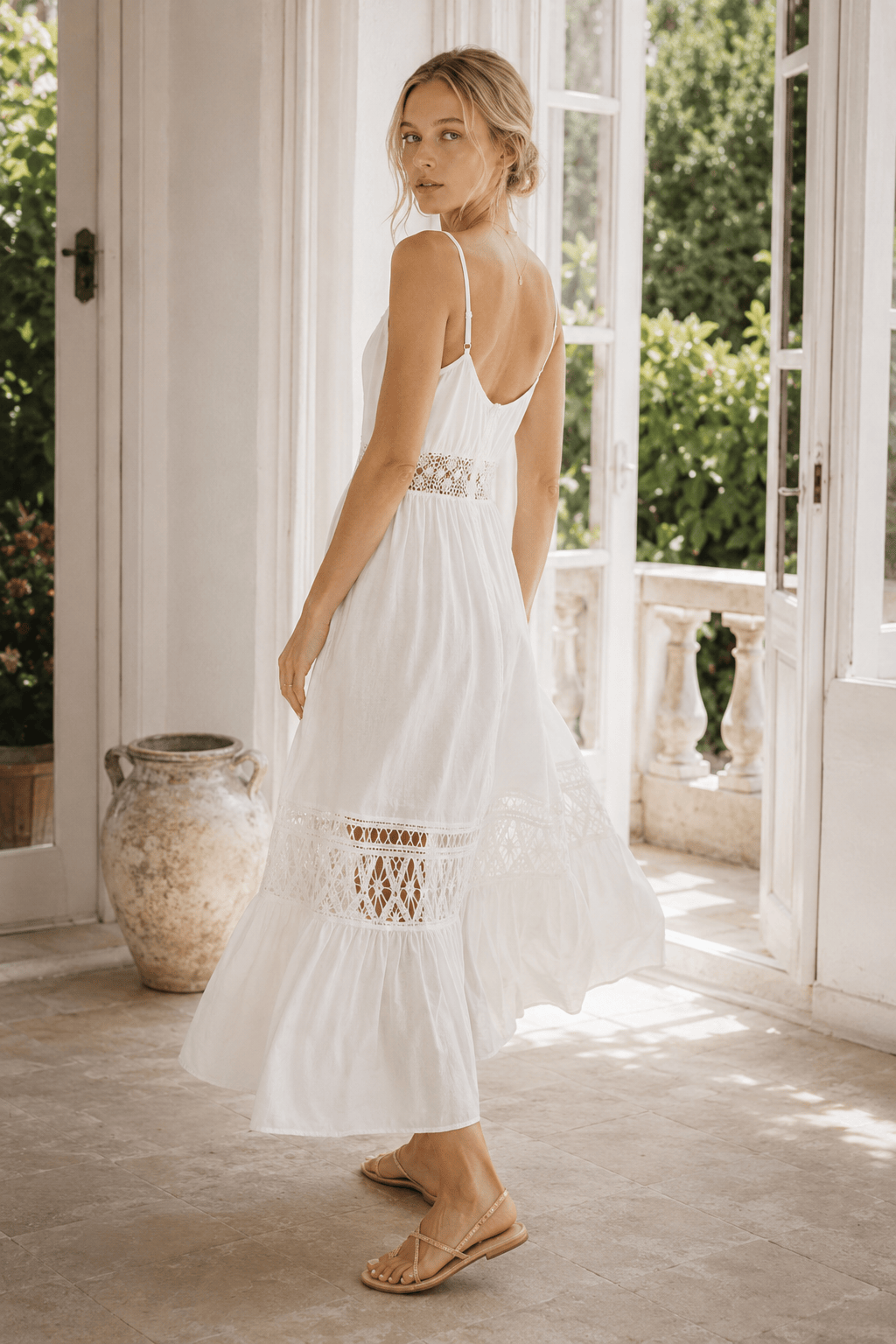 Lace Sheer Mesh Dress