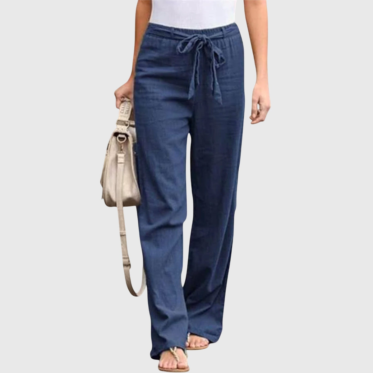 Belted High Waist Wide Leg Pants 7