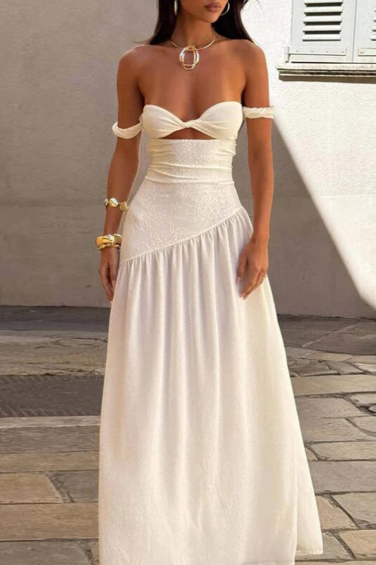 Twist Front Cut Out One Shoulder A-Line Maxi Dress - View 2