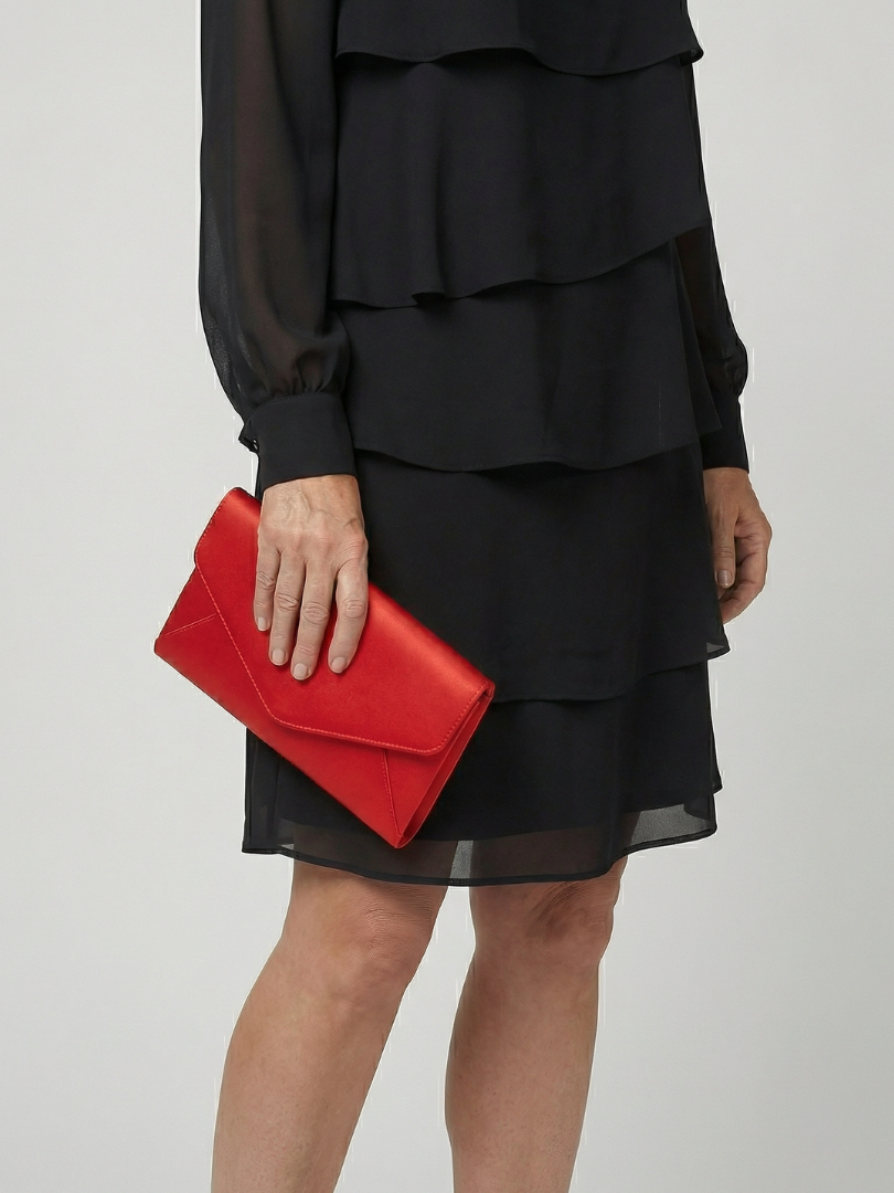 Round Neck Long Sleeve Tiered Knee Length Dress 7