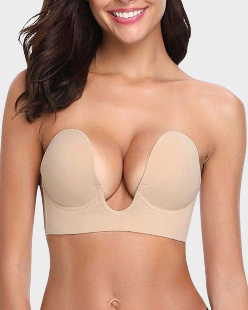 Backless Deep Plunge Adhesive Push Up Bra