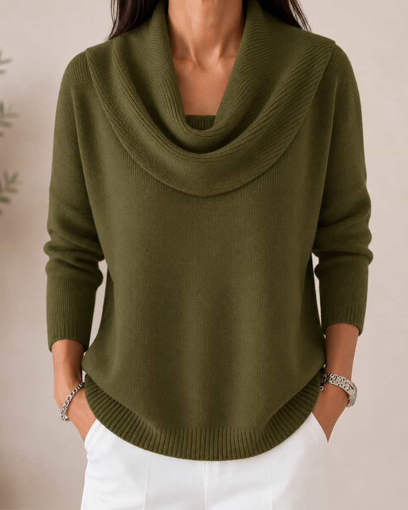 Cowl Neck Long Sleeve Knit Sweater 4