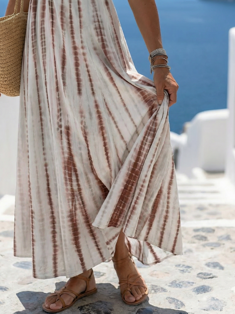 Tie Dye V-Neck Spaghetti Strap Maxi Dress 8