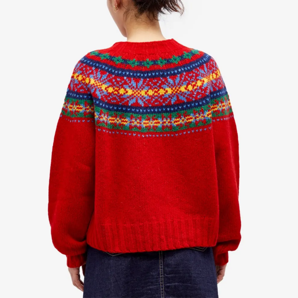 Fair Isle Crew Neck Knit Sweater 2