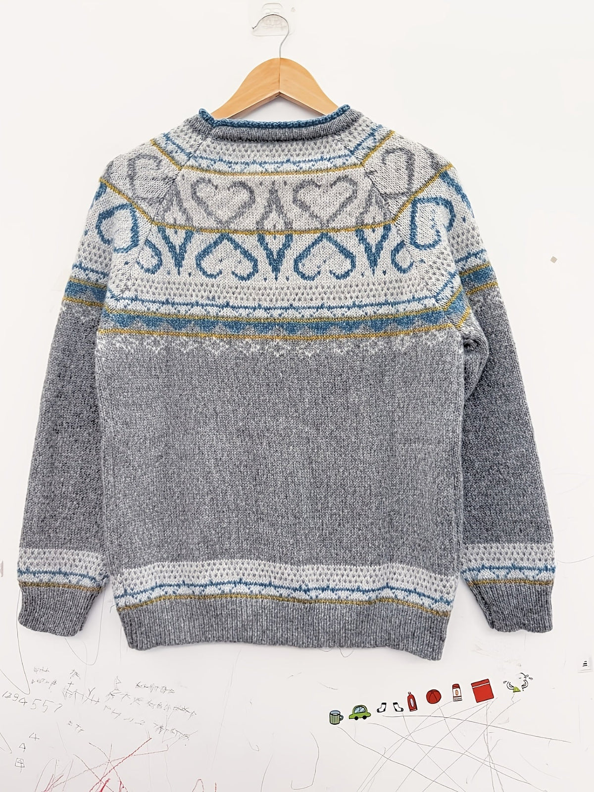 Fair Isle Crew Neck Nordic Knit Sweater 3