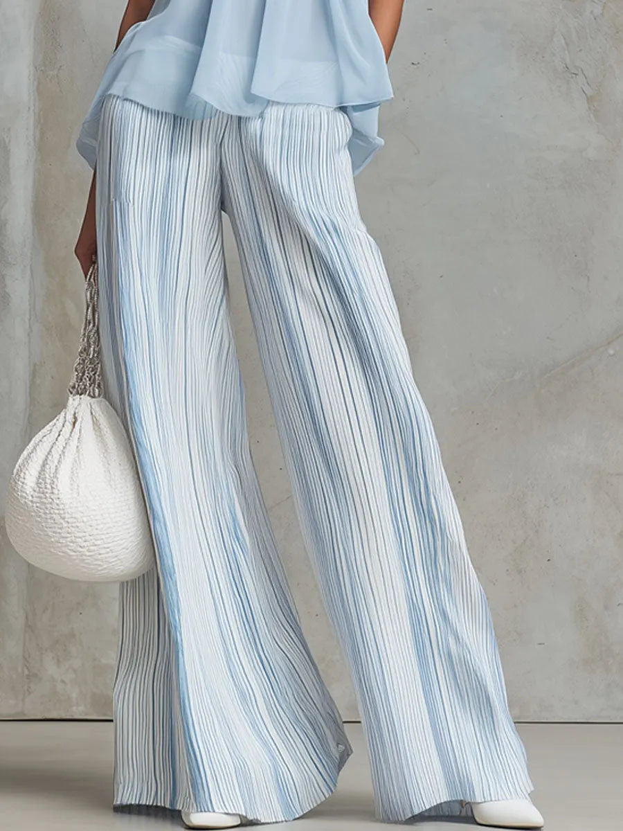 Halter Neck Sleeveless Top and Wide Leg Pants Two Piece Set 8