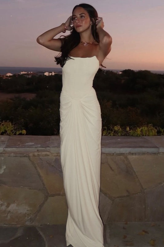 Boned Lace-Up Strapless Party Dress - View 3