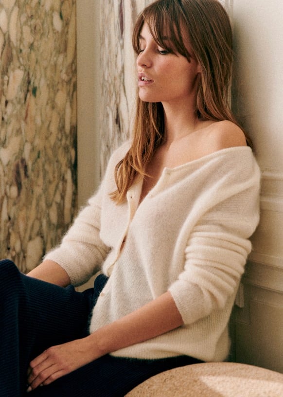 V-Neck Long Sleeve Button Front Knit Cardigan 2