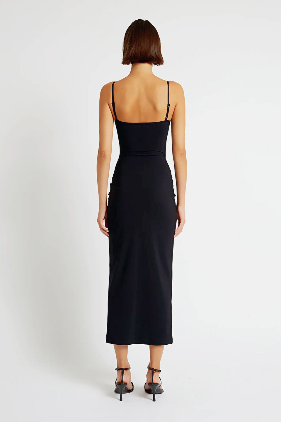 Bandage Knit Spaghetti Strap Cut Out Bodycon Maxi Dress - View 4