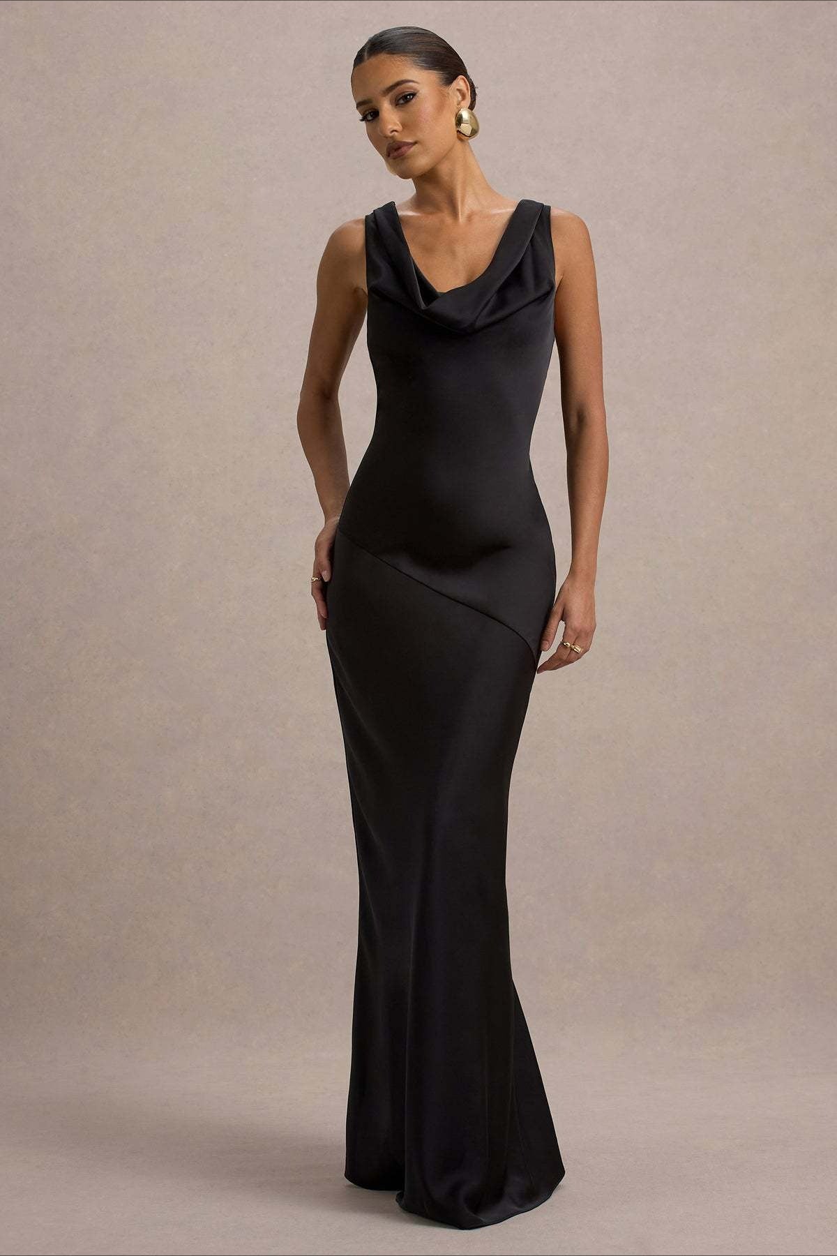 Satin Mermaid Low-Back Party Dress in Blue - View 11