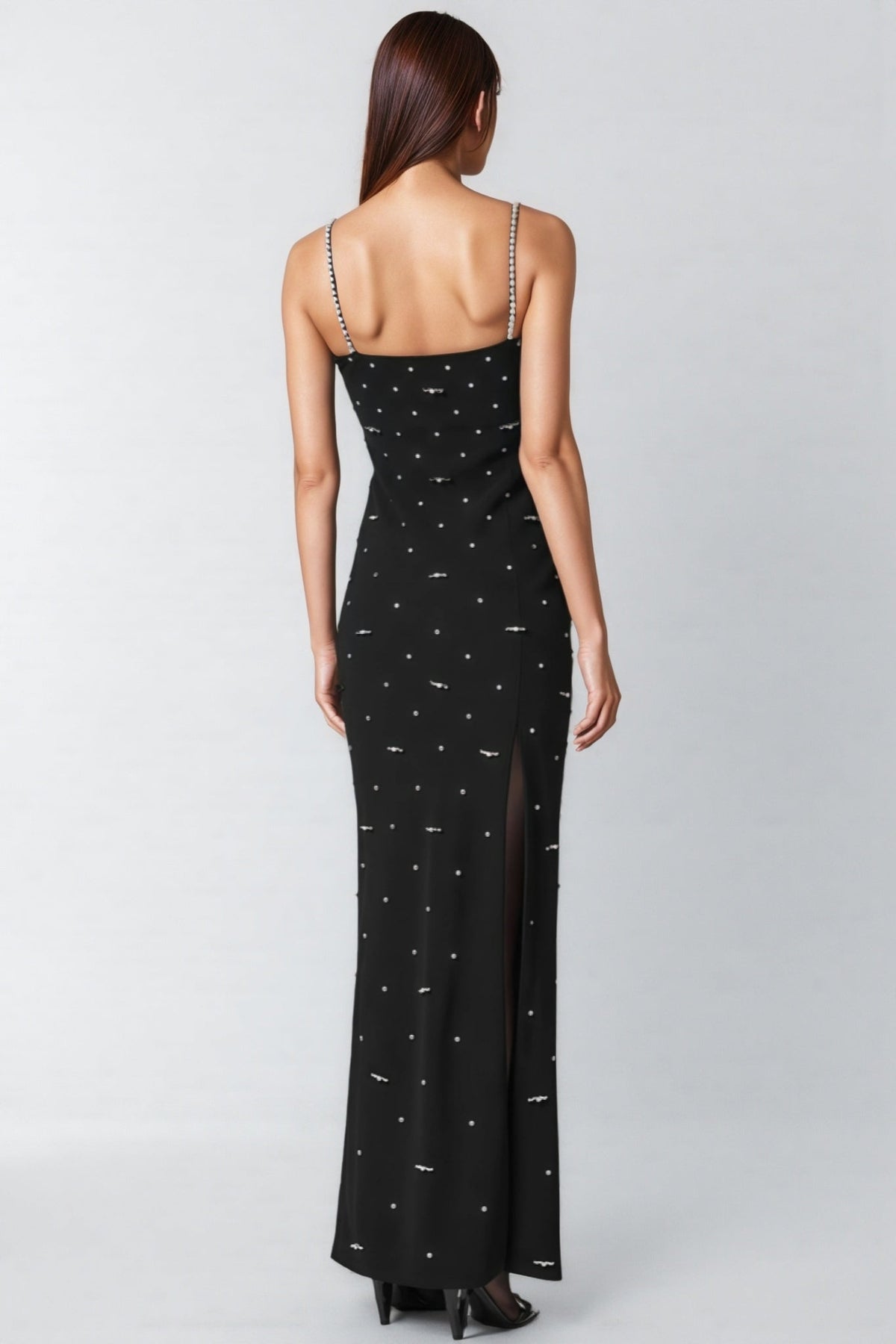 Tavib Beaded Backless Strapless Maxi Dress - View 3