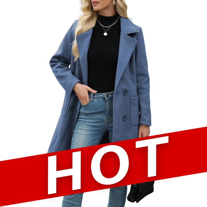 Double Breasted Notch Lapel Longline Coat