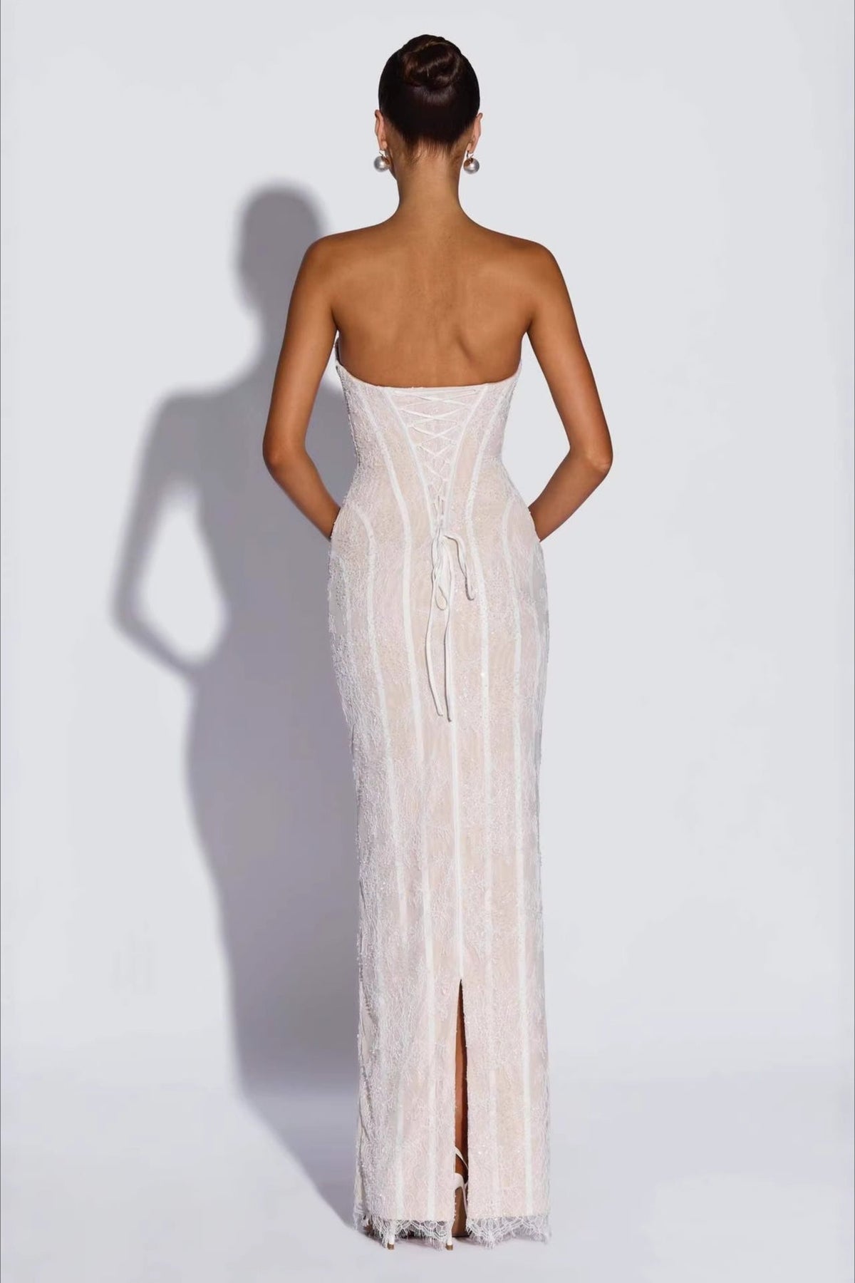 Strapless Sweetheart Beaded Corset Mermaid Gown 4
