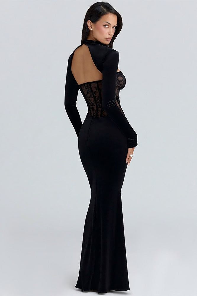Lace Sheer Mesh Bodycon Dress