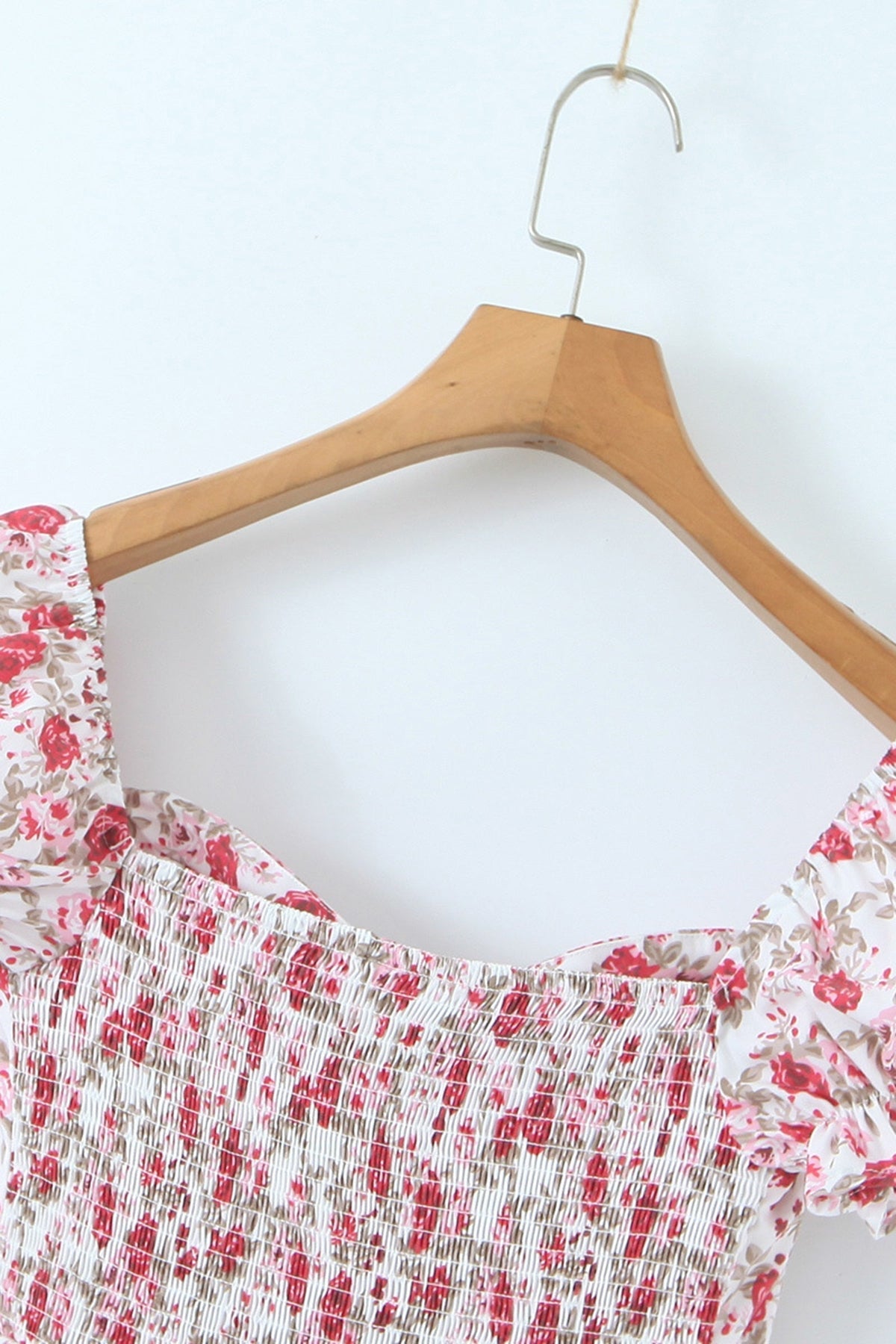 Floral Off Shoulder Sweetheart Bustier Tiered Ruffle Mini Dress - View 8