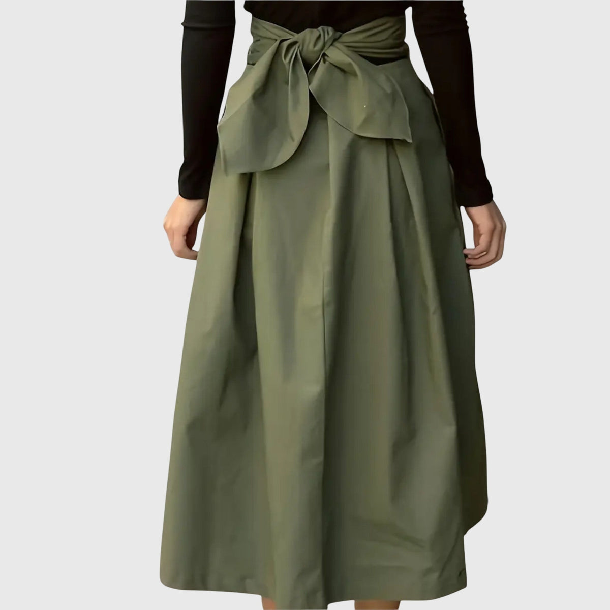 High Waist A-Line Midi Skirt 4