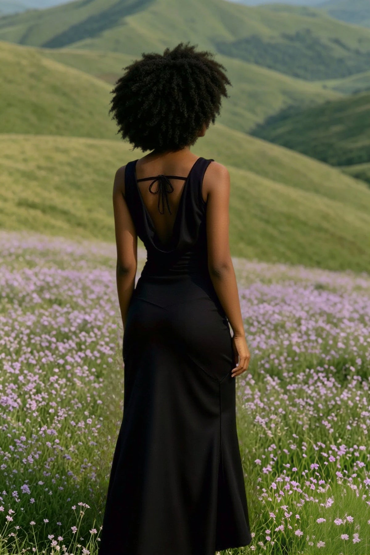 Satin Mermaid Low-Back Party Dress - View 9