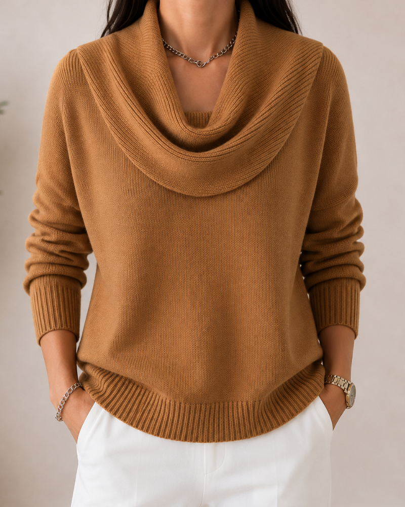 Cowl Neck Long Sleeve Knit Sweater 6