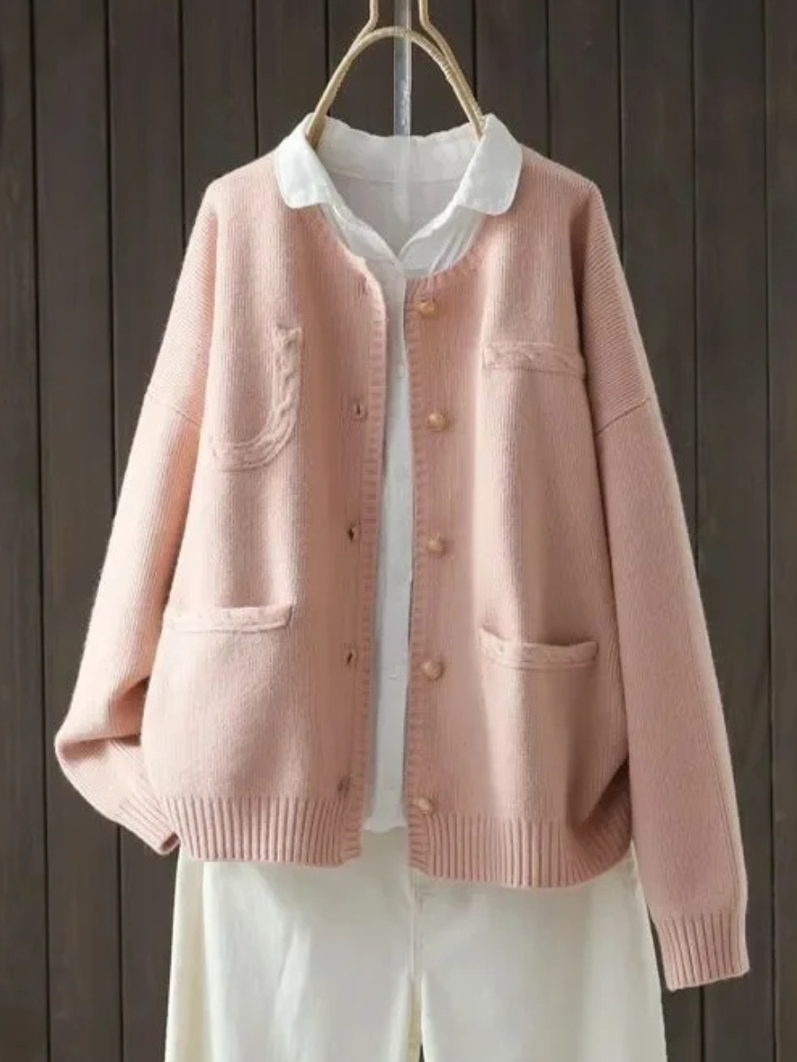 Contrast Collar Drop Shoulder Oversized Knit Sweater 3