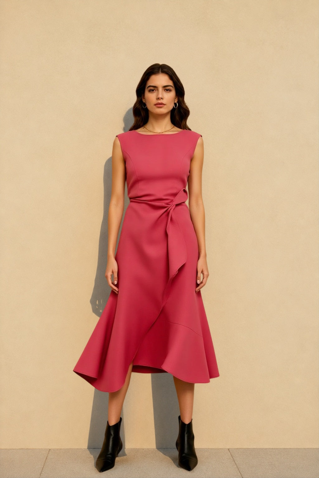 Sleeveless Round Neck Cocktail Dress