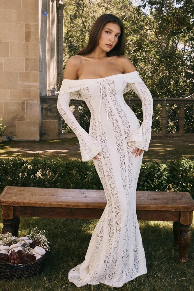 Backless Mesh Patchwork Maxi Dress - View 3