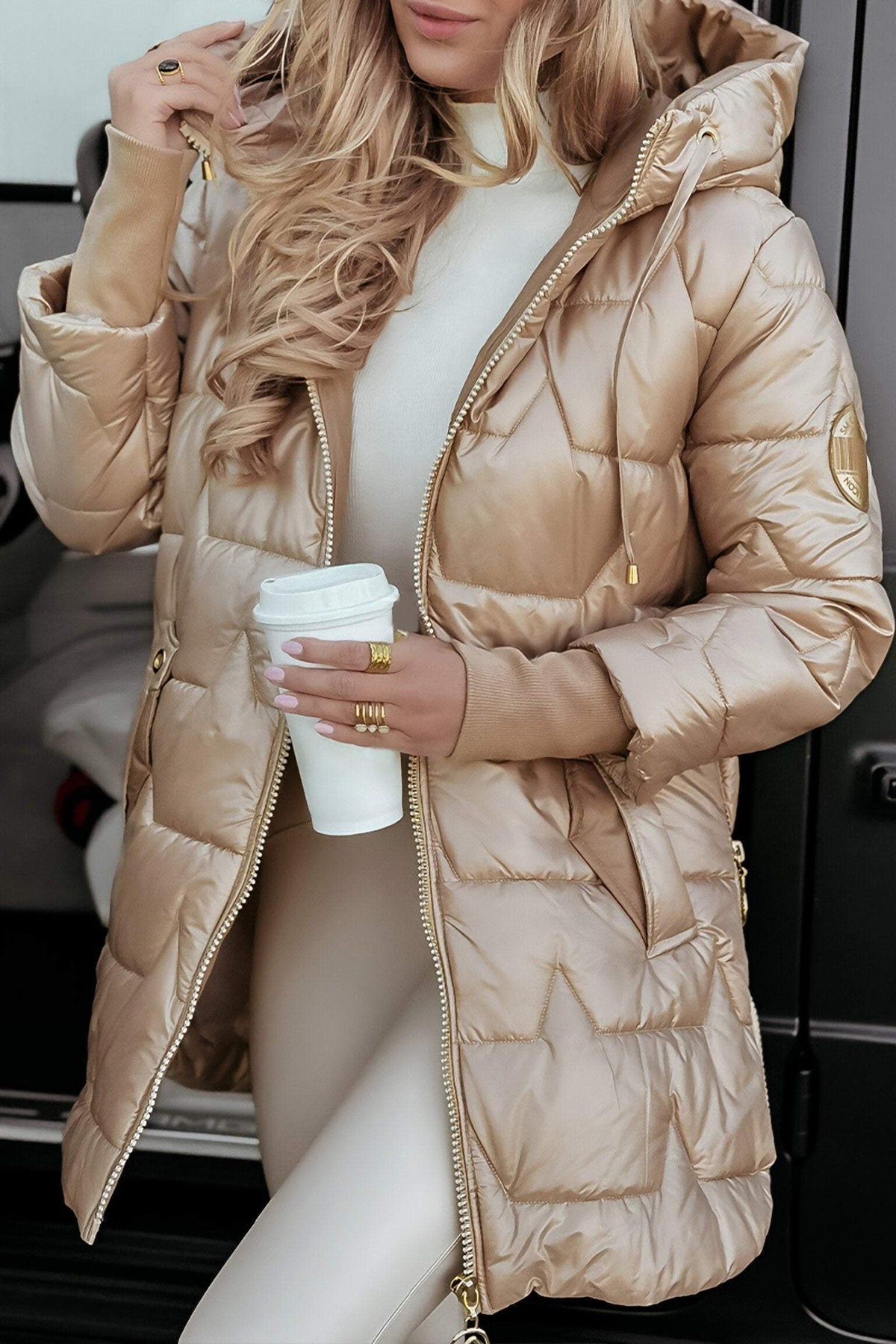 Hooded Quilted Longline Puffer Coat