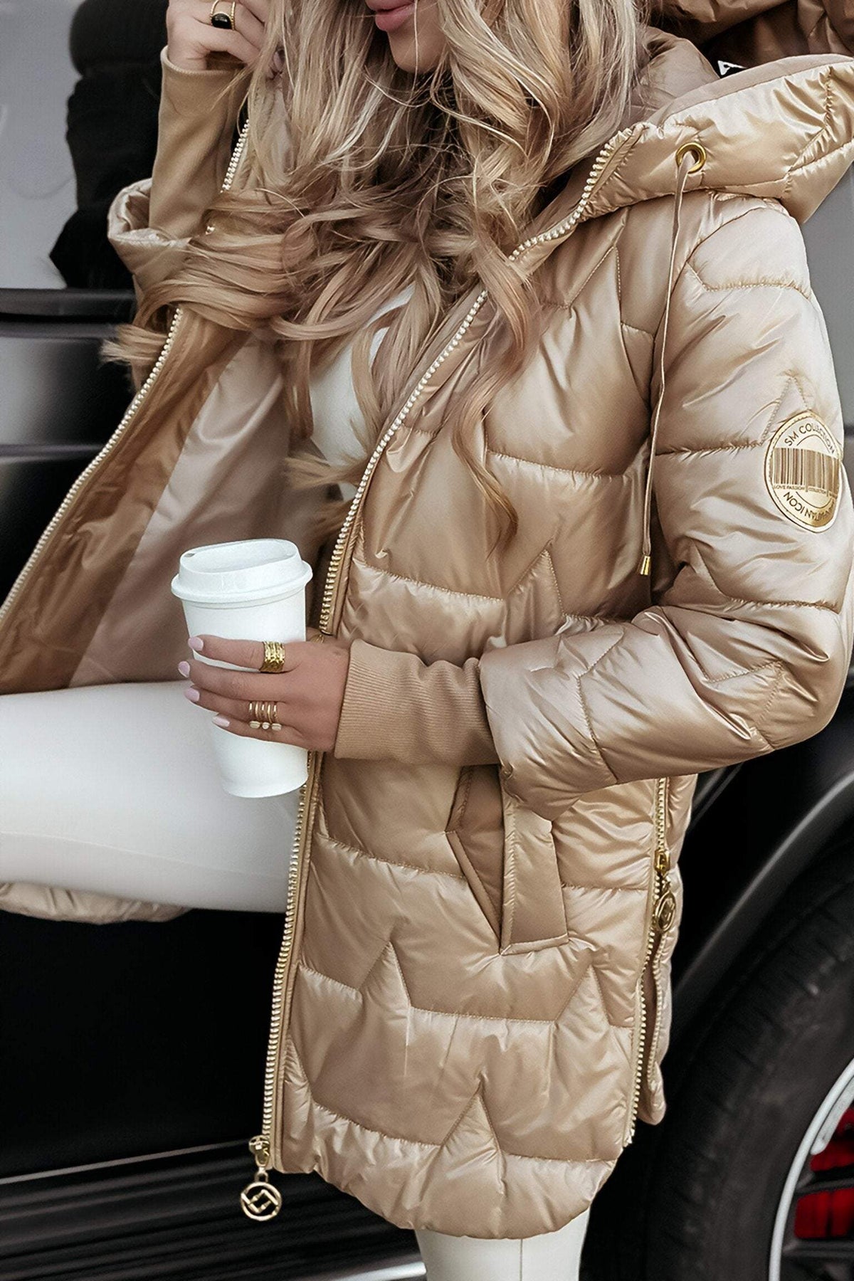 Hooded Quilted Longline Puffer Coat 10