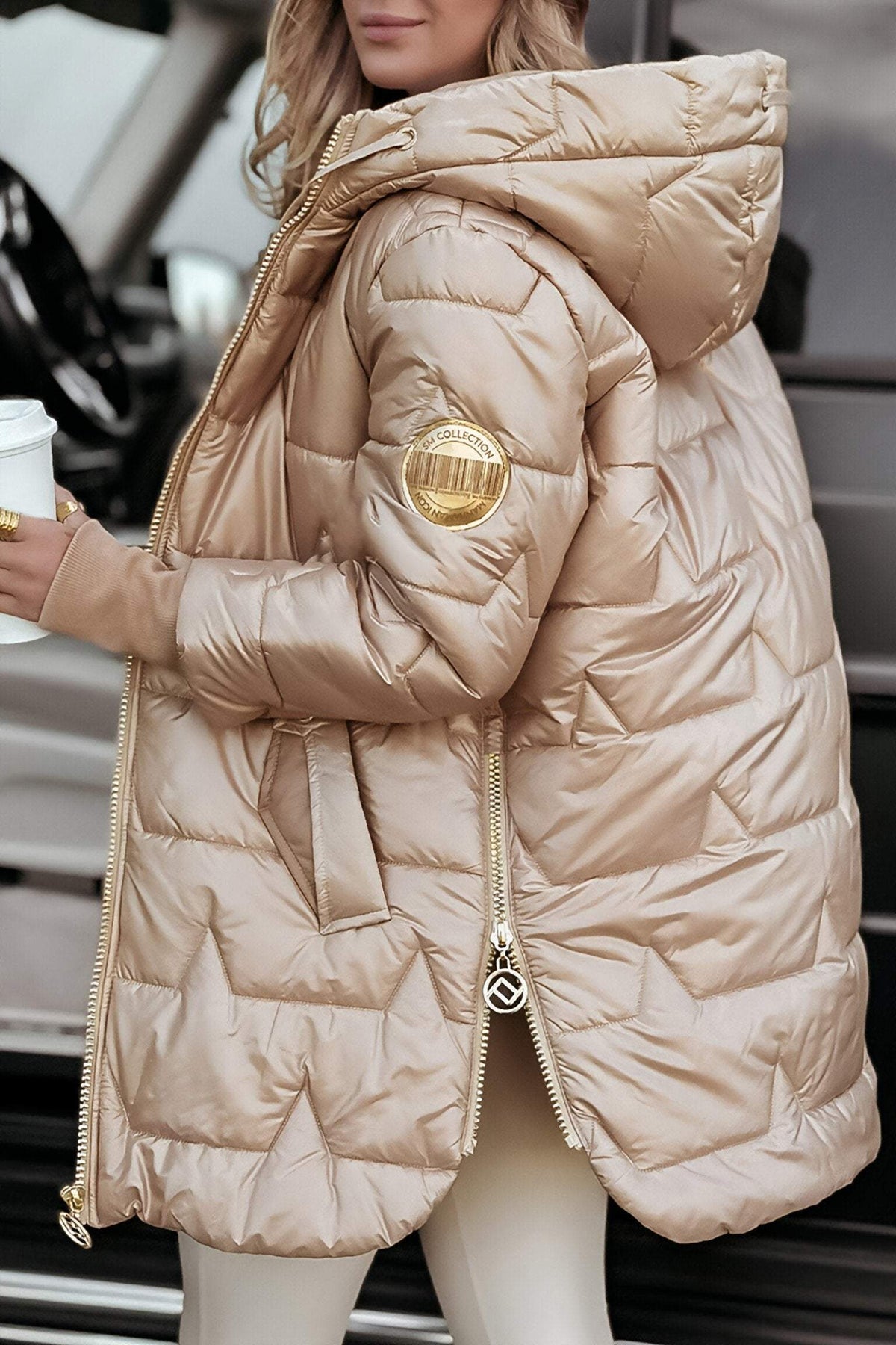 Hooded Quilted Longline Puffer Coat 2