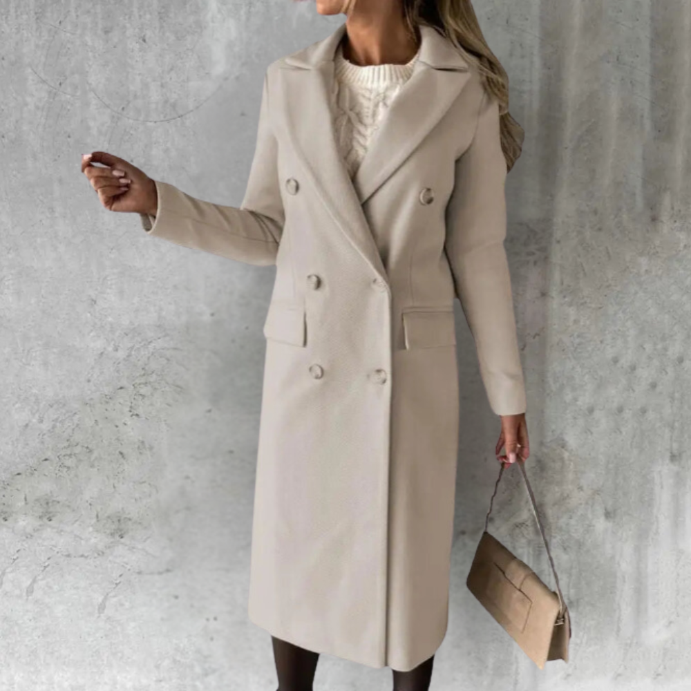 Double Breasted Notch Lapel Longline Coat 6